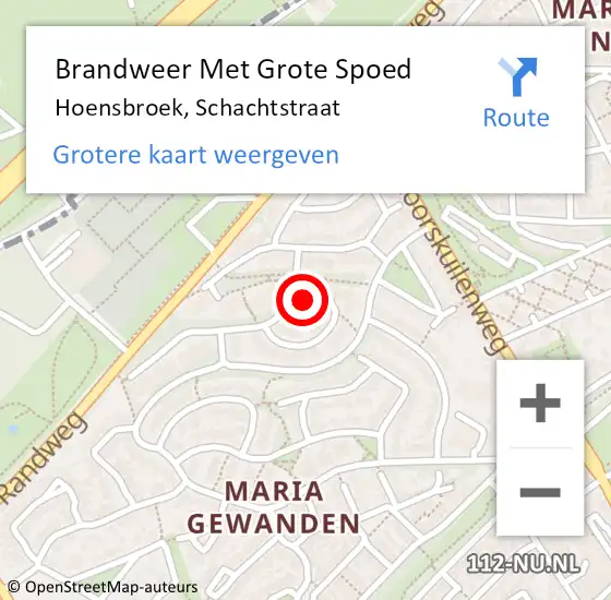 Locatie op kaart van de 112 melding: Brandweer Met Grote Spoed Naar Hoensbroek, Schachtstraat op 9 juni 2021 16:21