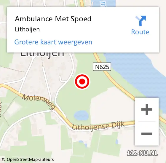 Locatie op kaart van de 112 melding: Ambulance Met Spoed Naar Lithoijen op 9 juni 2021 16:27