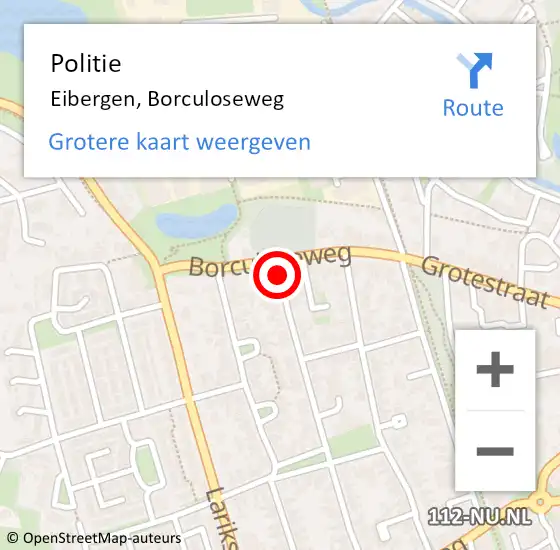 Locatie op kaart van de 112 melding: Politie Eibergen, Borculoseweg op 9 juni 2021 16:38