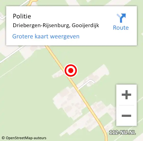 Locatie op kaart van de 112 melding: Politie Driebergen-Rijsenburg, Gooijerdijk op 9 juni 2021 16:50