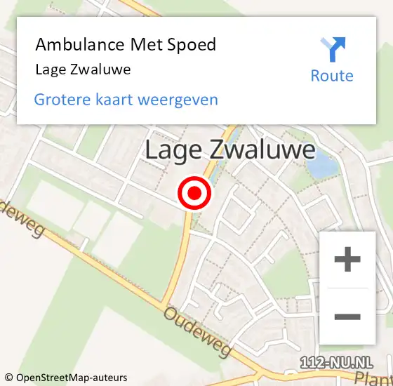 Locatie op kaart van de 112 melding: Ambulance Met Spoed Naar Lage Zwaluwe op 9 juni 2021 16:58