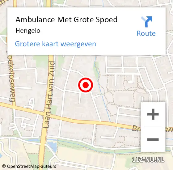 Locatie op kaart van de 112 melding: Ambulance Met Grote Spoed Naar Hengelo op 9 juni 2021 17:05