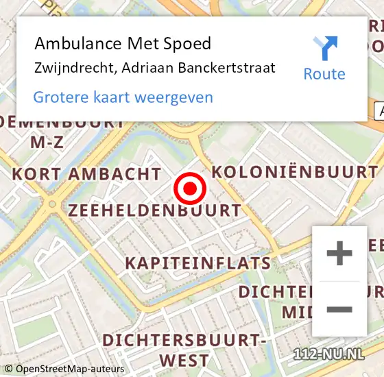 Locatie op kaart van de 112 melding: Ambulance Met Spoed Naar Zwijndrecht, Adriaan Banckertstraat op 9 juni 2021 17:11