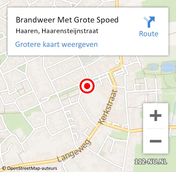 Locatie op kaart van de 112 melding: Brandweer Met Grote Spoed Naar Haaren, Haarensteijnstraat op 9 juni 2021 17:15