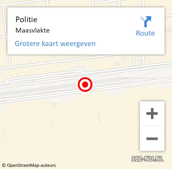 Locatie op kaart van de 112 melding: Politie Maasvlakte op 9 juni 2021 17:20