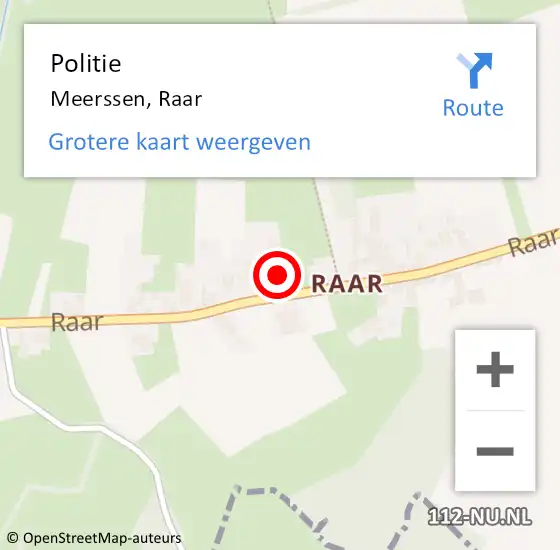 Locatie op kaart van de 112 melding: Politie Meerssen, Raar op 9 juni 2021 17:36