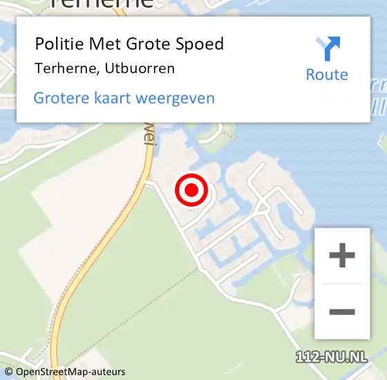 Locatie op kaart van de 112 melding: Politie Met Grote Spoed Naar Terherne, Utbuorren op 9 juni 2021 17:58