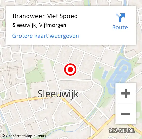 Locatie op kaart van de 112 melding: Brandweer Met Spoed Naar Sleeuwijk, Vijfmorgen op 9 juni 2021 18:03