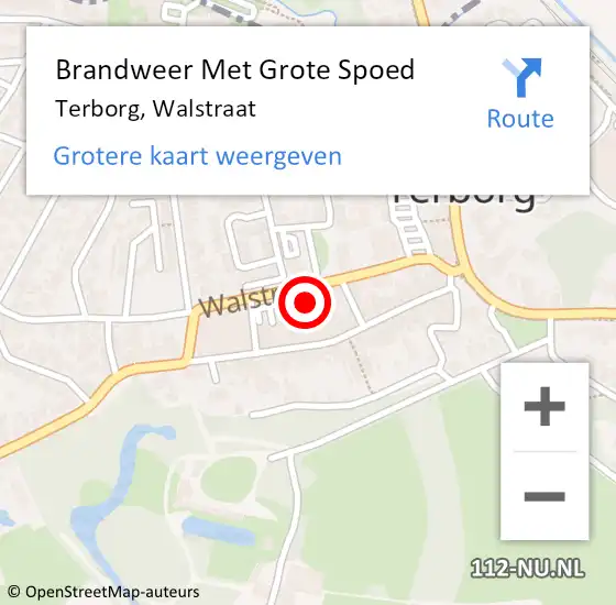 Locatie op kaart van de 112 melding: Brandweer Met Grote Spoed Naar Terborg, Walstraat op 9 juni 2021 18:33