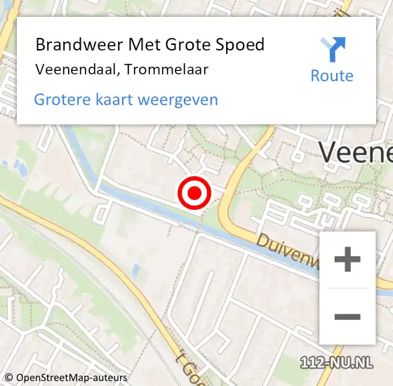 Locatie op kaart van de 112 melding: Brandweer Met Grote Spoed Naar Veenendaal, Trommelaar op 9 juni 2021 18:56