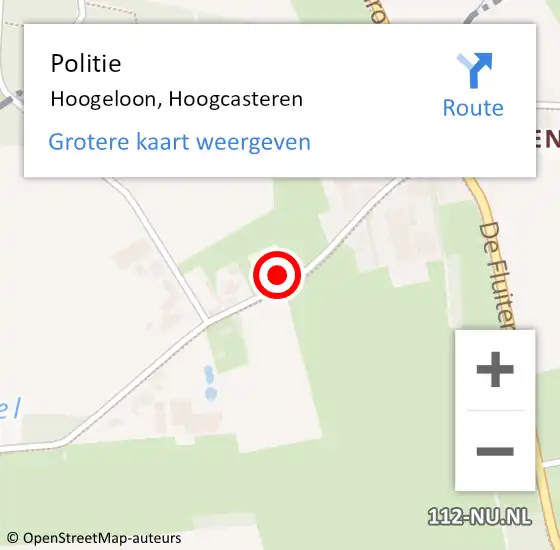 Locatie op kaart van de 112 melding: Politie Hoogeloon, Hoogcasteren op 9 juni 2021 19:23