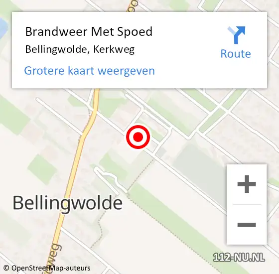 Locatie op kaart van de 112 melding: Brandweer Met Spoed Naar Bellingwolde, Kerkweg op 9 juni 2021 19:45