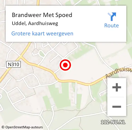 Locatie op kaart van de 112 melding: Brandweer Met Spoed Naar Uddel, Aardhuisweg op 9 juni 2021 19:50