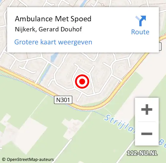 Locatie op kaart van de 112 melding: Ambulance Met Spoed Naar Nijkerk, Gerard Douhof op 9 juni 2021 19:59