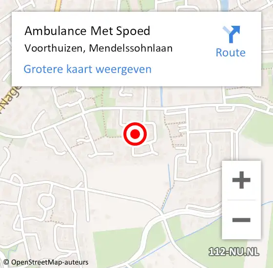 Locatie op kaart van de 112 melding: Ambulance Met Spoed Naar Voorthuizen, Mendelssohnlaan op 9 juni 2021 20:13