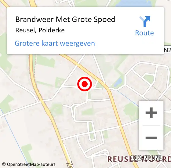 Locatie op kaart van de 112 melding: Brandweer Met Grote Spoed Naar Reusel, Polderke op 9 juni 2021 20:14