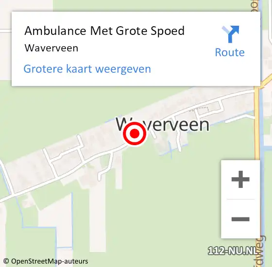 Locatie op kaart van de 112 melding: Ambulance Met Grote Spoed Naar Waverveen op 9 juni 2021 20:30