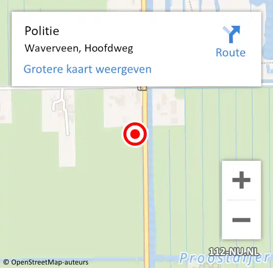 Locatie op kaart van de 112 melding: Politie Waverveen, Hoofdweg op 9 juni 2021 20:31