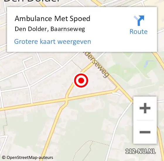 Locatie op kaart van de 112 melding: Ambulance Met Spoed Naar Den Dolder, Baarnseweg op 12 juni 2014 20:04