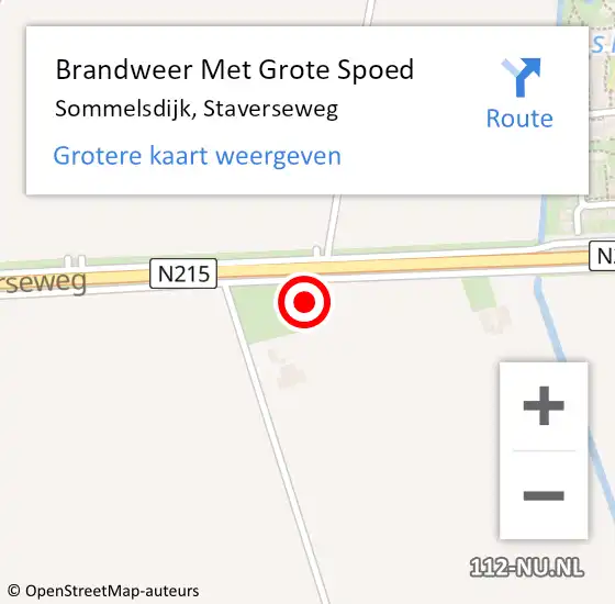 Locatie op kaart van de 112 melding: Brandweer Met Grote Spoed Naar Sommelsdijk, Staverseweg op 9 juni 2021 20:37