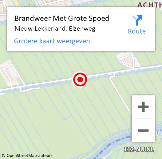 Locatie op kaart van de 112 melding: Brandweer Met Grote Spoed Naar Nieuw-Lekkerland, Elzenweg op 9 juni 2021 20:44