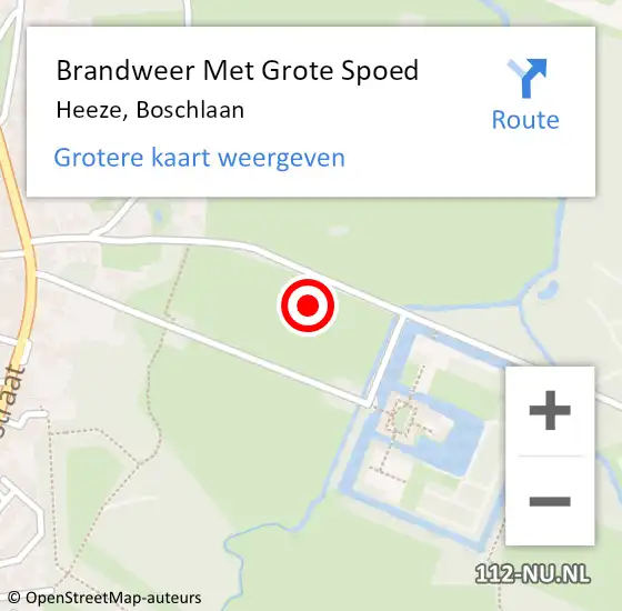 Locatie op kaart van de 112 melding: Brandweer Met Grote Spoed Naar Heeze, Boschlaan op 9 juni 2021 20:52