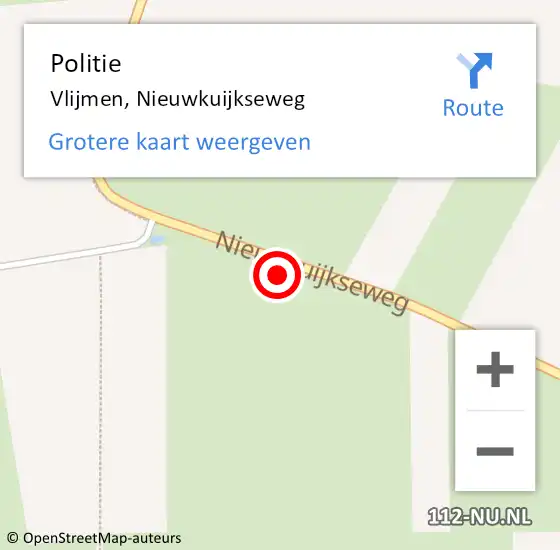 Locatie op kaart van de 112 melding: Politie Vlijmen, Nieuwkuijkseweg op 9 juni 2021 20:52