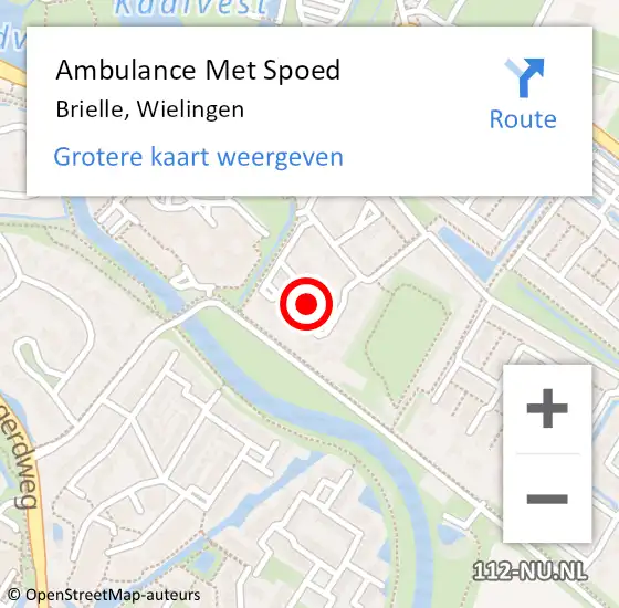 Locatie op kaart van de 112 melding: Ambulance Met Spoed Naar Brielle, Wielingen op 9 juni 2021 21:07