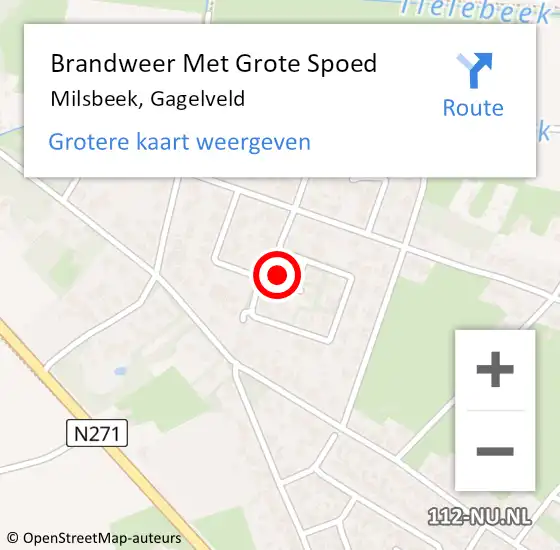 Locatie op kaart van de 112 melding: Brandweer Met Grote Spoed Naar Milsbeek, Gagelveld op 9 juni 2021 21:24