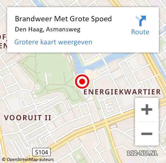 Locatie op kaart van de 112 melding: Brandweer Met Grote Spoed Naar Den Haag, Asmansweg op 9 juni 2021 21:30
