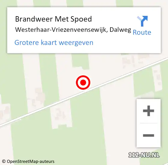 Locatie op kaart van de 112 melding: Brandweer Met Spoed Naar Westerhaar-Vriezenveensewijk, Dalweg op 9 juni 2021 22:05