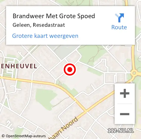 Locatie op kaart van de 112 melding: Brandweer Met Grote Spoed Naar Geleen, Resedastraat op 9 juni 2021 22:18