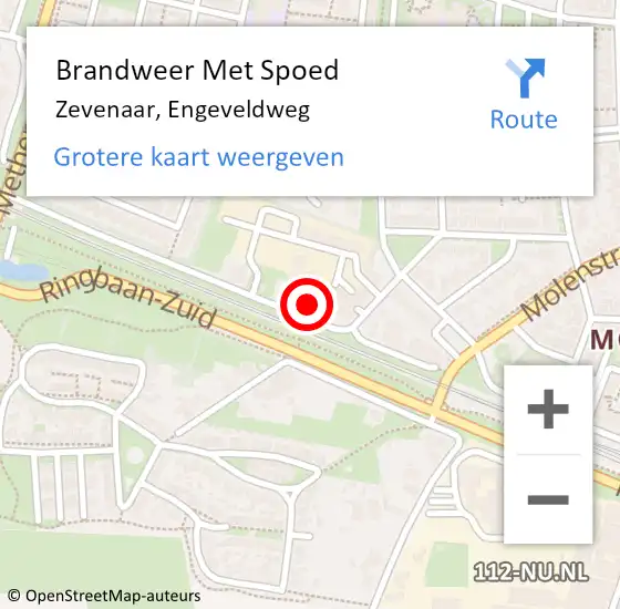 Locatie op kaart van de 112 melding: Brandweer Met Spoed Naar Zevenaar, Engeveldweg op 9 juni 2021 22:43