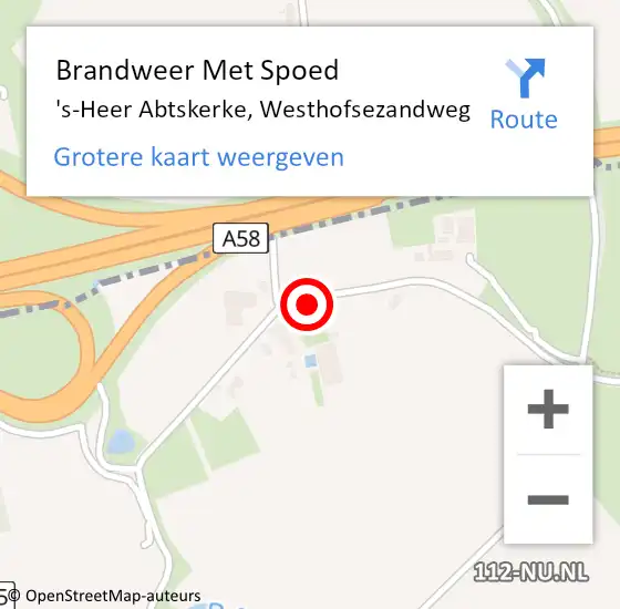 Locatie op kaart van de 112 melding: Brandweer Met Spoed Naar 's-Heer Abtskerke, Westhofsezandweg op 9 juni 2021 22:44