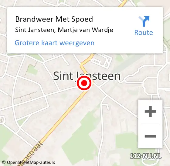 Locatie op kaart van de 112 melding: Brandweer Met Spoed Naar Sint Jansteen, Martje van Wardje op 9 juni 2021 23:16