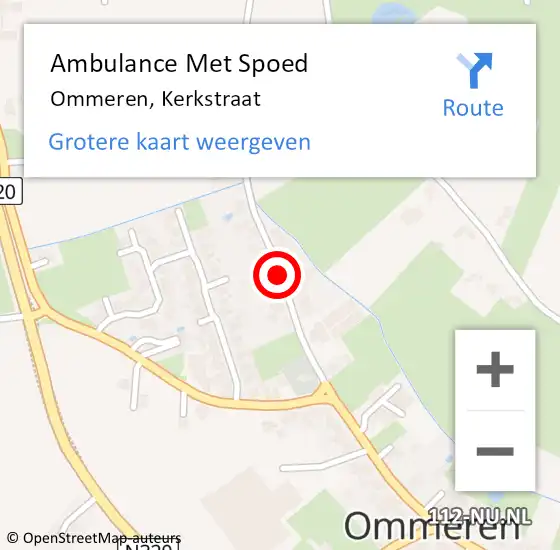 Locatie op kaart van de 112 melding: Ambulance Met Spoed Naar Ommeren, Kerkstraat op 9 juni 2021 23:28