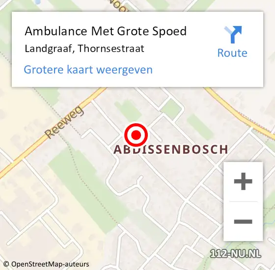 Locatie op kaart van de 112 melding: Ambulance Met Grote Spoed Naar Landgraaf, Thornsestraat op 12 juni 2014 20:20