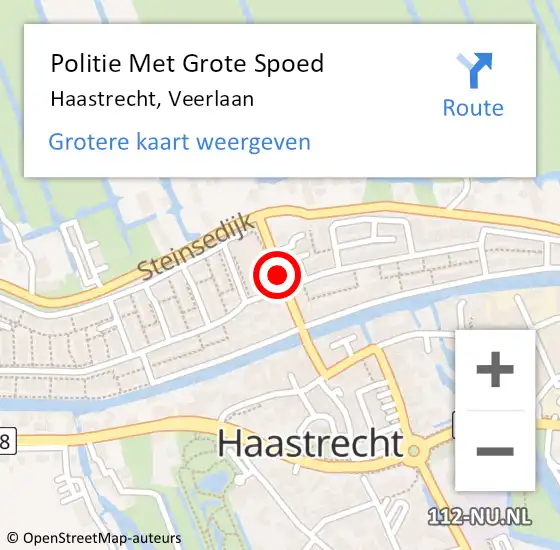 Locatie op kaart van de 112 melding: Politie Met Grote Spoed Naar Haastrecht, Veerlaan op 10 juni 2021 00:20