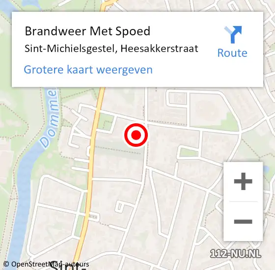 Locatie op kaart van de 112 melding: Brandweer Met Spoed Naar Sint-Michielsgestel, Heesakkerstraat op 10 juni 2021 00:36