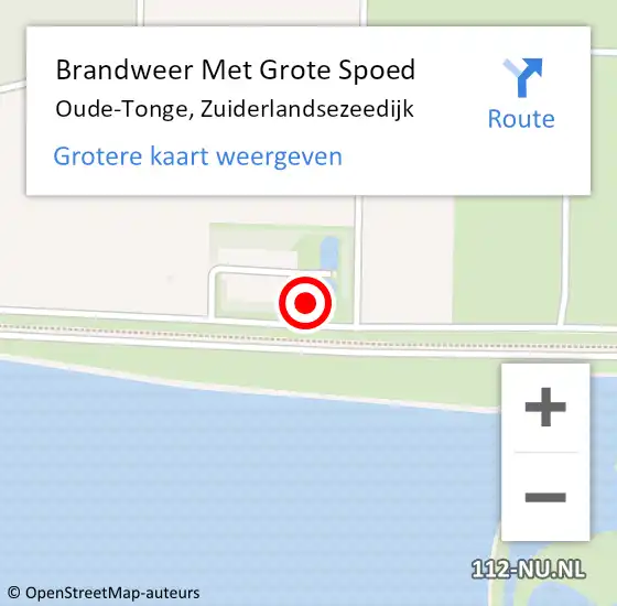 Locatie op kaart van de 112 melding: Brandweer Met Grote Spoed Naar Oude-Tonge, Zuiderlandsezeedijk op 10 juni 2021 00:36