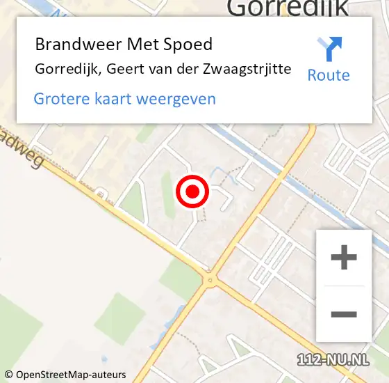 Locatie op kaart van de 112 melding: Brandweer Met Spoed Naar Gorredijk, Geert van der Zwaagstrjitte op 10 juni 2021 00:51