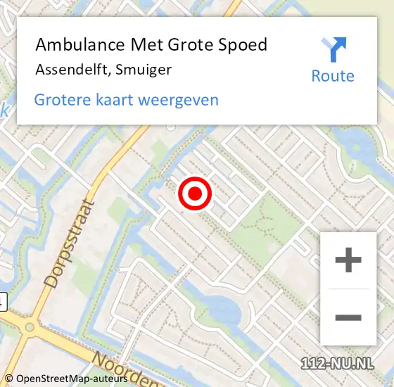 Locatie op kaart van de 112 melding: Ambulance Met Grote Spoed Naar Assendelft, Smuiger op 10 juni 2021 00:58