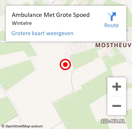 Locatie op kaart van de 112 melding: Ambulance Met Grote Spoed Naar Wintelre op 10 juni 2021 01:06