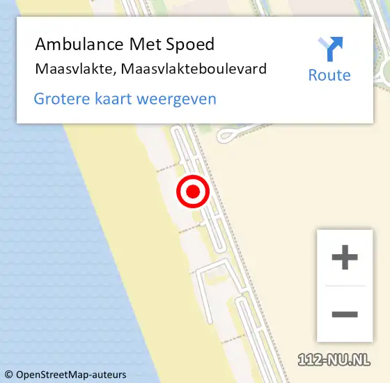 Locatie op kaart van de 112 melding: Ambulance Met Spoed Naar Maasvlakte, Maasvlakteboulevard op 10 juni 2021 01:43