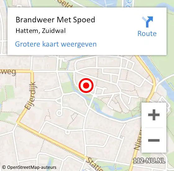 Locatie op kaart van de 112 melding: Brandweer Met Spoed Naar Hattem, Zuidwal op 10 juni 2021 02:00