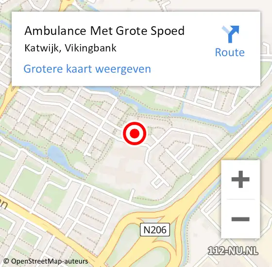 Locatie op kaart van de 112 melding: Ambulance Met Grote Spoed Naar Katwijk, Vikingbank op 10 juni 2021 02:38