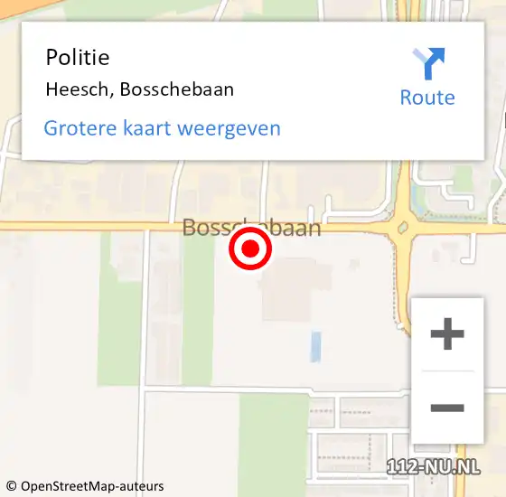 Locatie op kaart van de 112 melding: Politie Heesch, Bosschebaan op 10 juni 2021 03:56