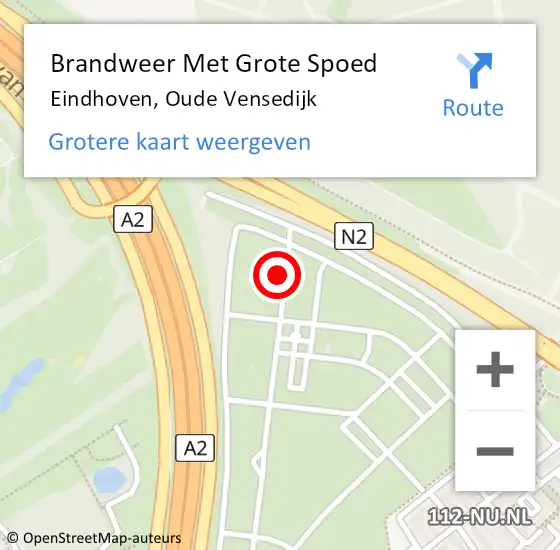 Locatie op kaart van de 112 melding: Brandweer Met Grote Spoed Naar Eindhoven, Oude Vensedijk op 10 juni 2021 05:36