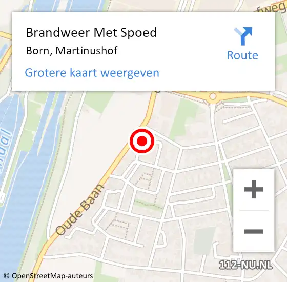 Locatie op kaart van de 112 melding: Brandweer Met Spoed Naar Born, Martinushof op 10 juni 2021 05:40