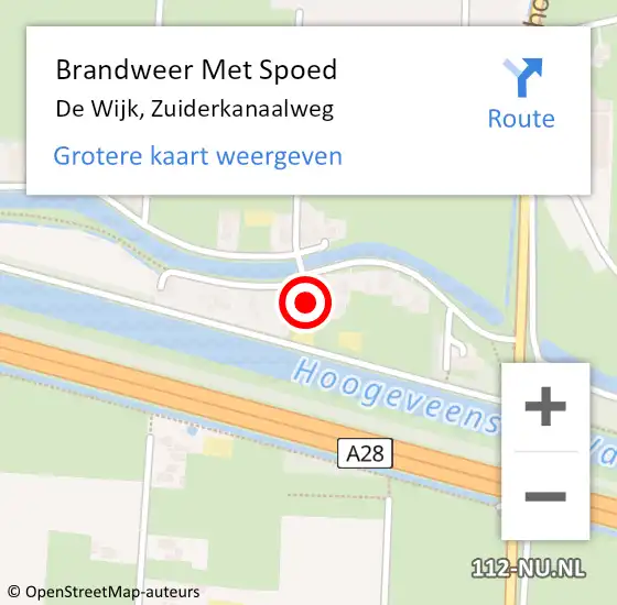 Locatie op kaart van de 112 melding: Brandweer Met Spoed Naar De Wijk, Zuiderkanaalweg op 10 juni 2021 06:28